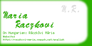 maria raczkovi business card