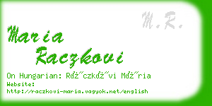 maria raczkovi business card